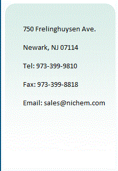750 Frelinghuysen Ave Newark, New Jersey US 07114, +1 973-399-9810, sales@nichem.com