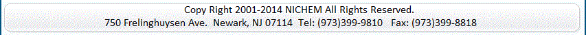 Copyright All Right Reserved. 750 Frelinghuysen Ave Newark, New Jersey US 07114, +1 973-399-9810, sales@nichem.com