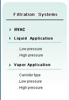 Filtaration System Left Menu